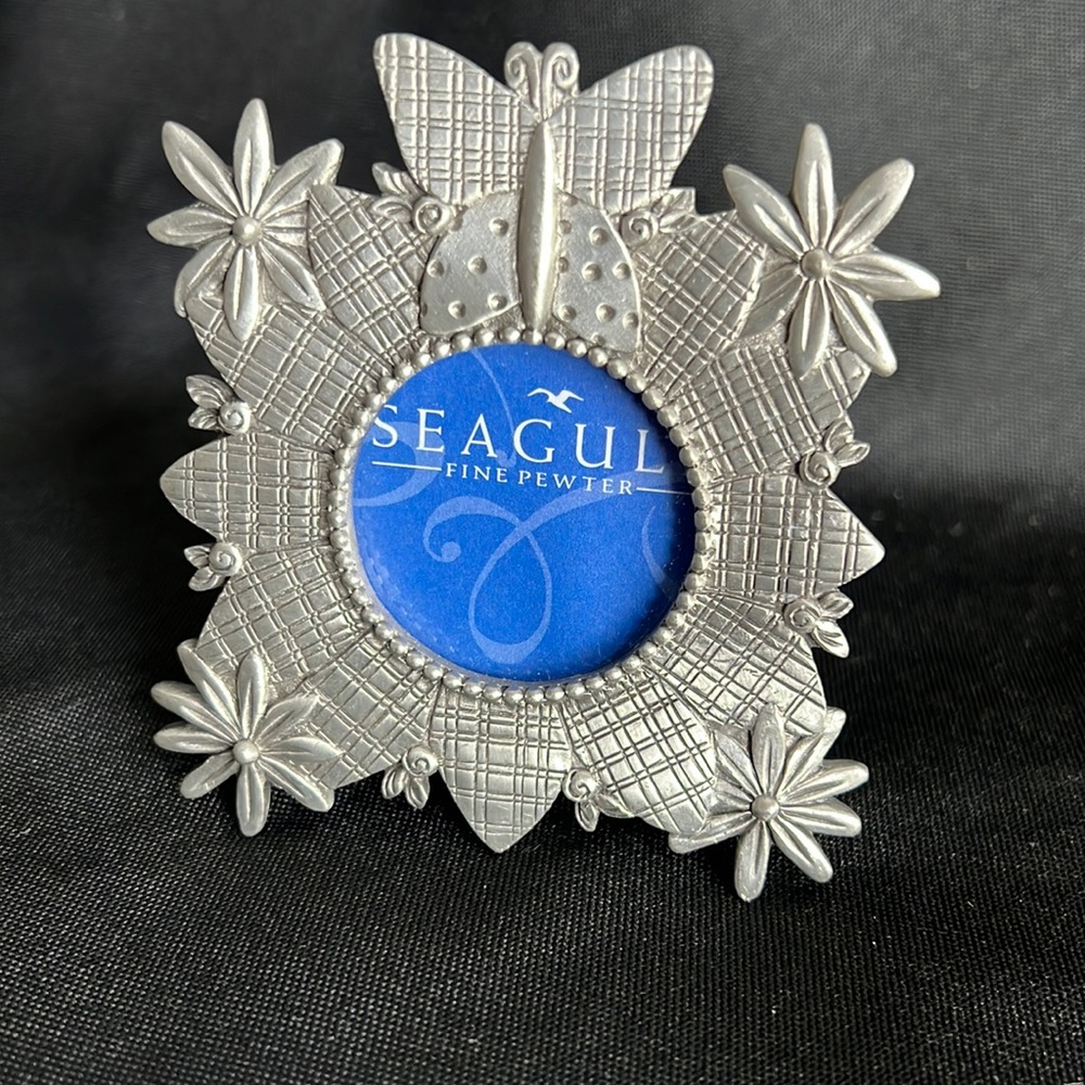 Seagull fine pewter picture frame 🖼️ butterfly 🦋 & flower 🌸 design